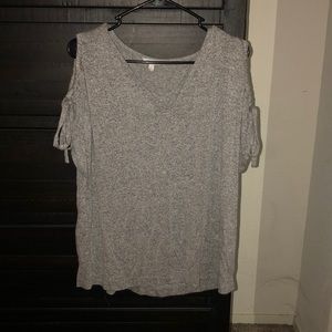 Womens Lucky Brand Cold Shoulder Tee